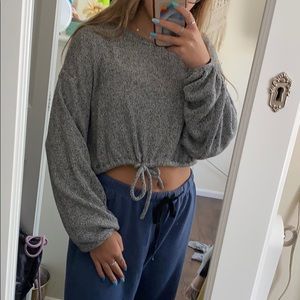 grey cropped sweater